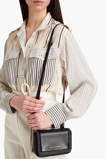 BRUNELLO CUCINELLI Bead-embellished convertible leather shoulder bag