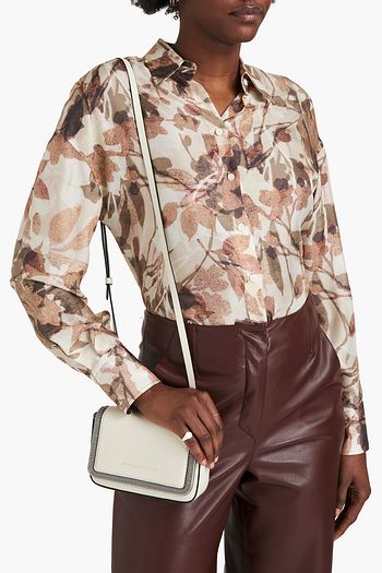 BRUNELLO CUCINELLI Bead-embellished convertible leather shoulder bag