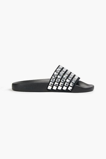BURBERRY Crystal-embellished suede slides