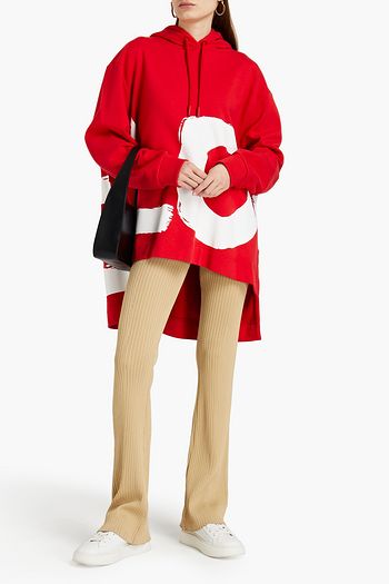 BURBERRY Oversized printed French cotton-terry hoodie