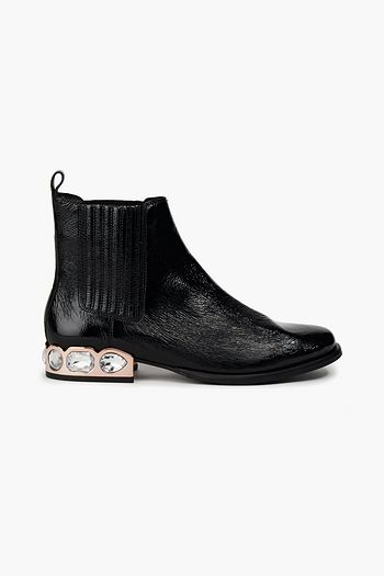 SOPHIA WEBSTER Bessie cracked patent-leather Chelsea boots