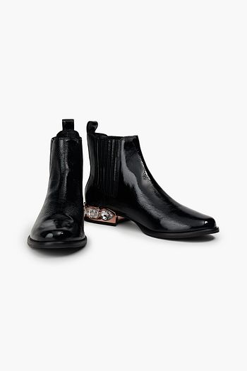 SOPHIA WEBSTER Bessie cracked patent-leather Chelsea boots