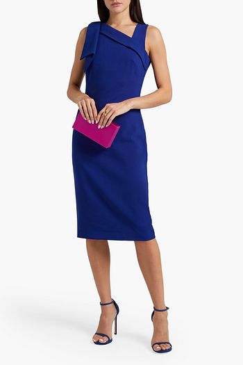 BADGLEY MISCHKA Bow-embellished crepe dress