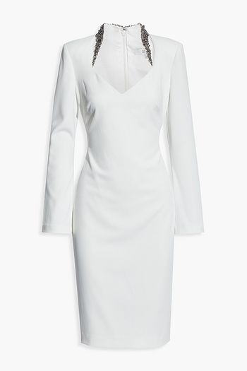 BADGLEY MISCHKA Embellished crepe dress