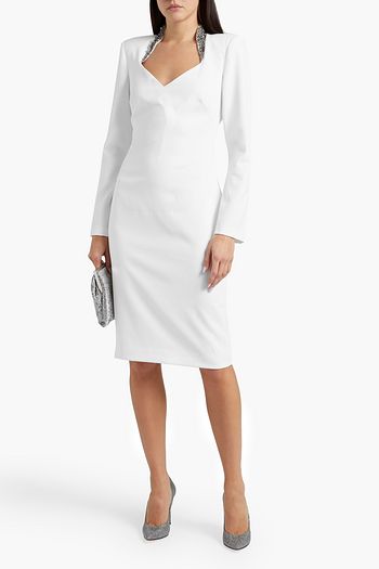 BADGLEY MISCHKA Embellished crepe dress
