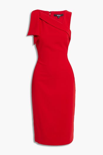 BADGLEY MISCHKA Bow-embellished crepe dress