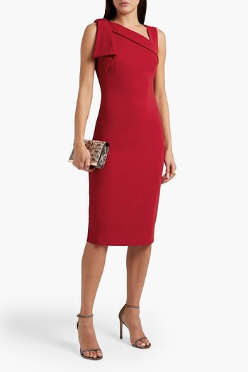 BADGLEY MISCHKA Bow-embellished crepe dress