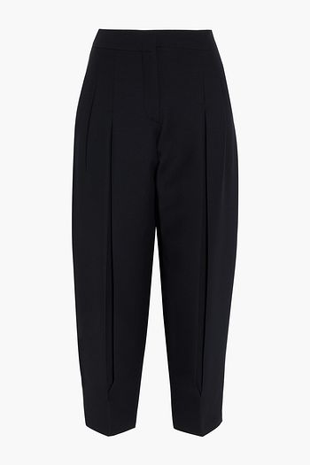 VALENTINO Cropped wool and silk-blend crepe tapered pants