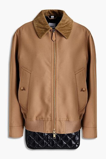 BURBERRY Lederjacke mit Einsätzen aus gestepptem Shell
