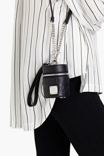 MCM Embossed leather bucket bag