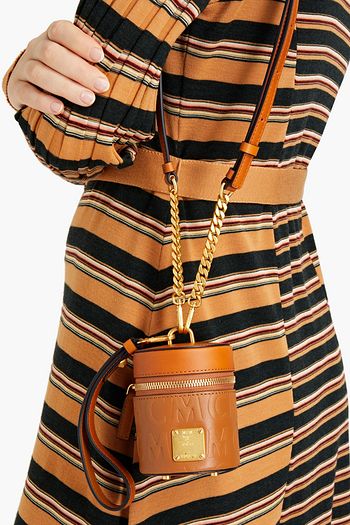 MCM Embossed leather bucket bag