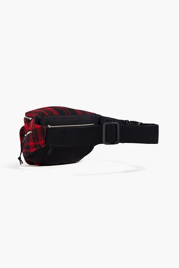 SAINT LAURENT Checked wool-jacquard belt bag