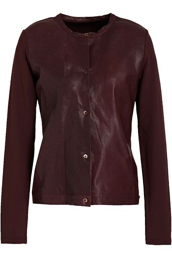 MAJESTIC FILATURES Oberteil aus Leder mit Fleece-Einsatz