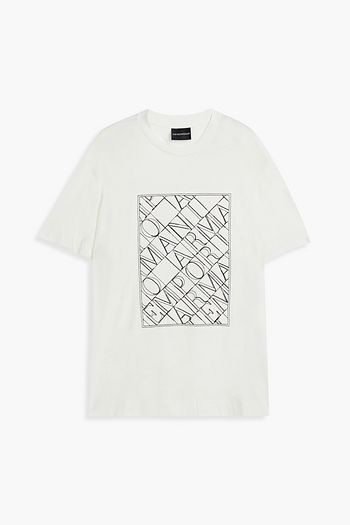 EMPORIO ARMANI Logo-embroidered cotton-jersey T-shirt