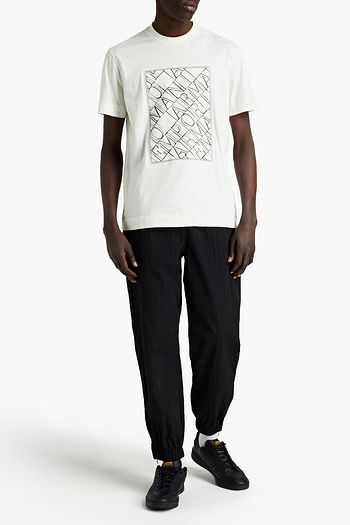 EMPORIO ARMANI Logo-embroidered cotton-jersey T-shirt