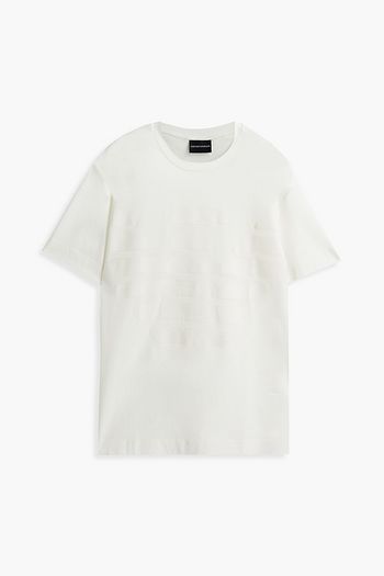 EMPORIO ARMANI Logo-appliquéd Lyocell and cotton-blend jersey T-shirt