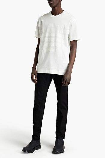 EMPORIO ARMANI Logo-appliquéd Lyocell and cotton-blend jersey T-shirt