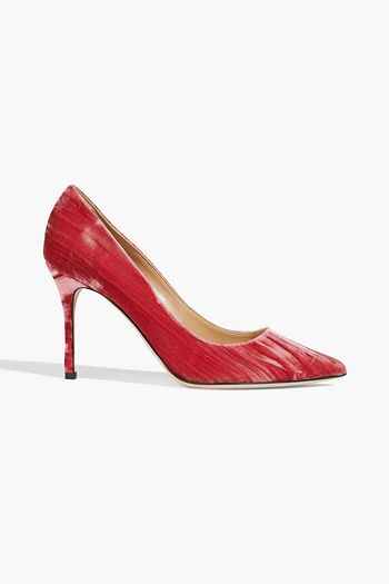 SERGIO ROSSI Crushed-velvet pumps