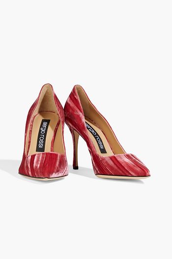 SERGIO ROSSI Crushed-velvet pumps