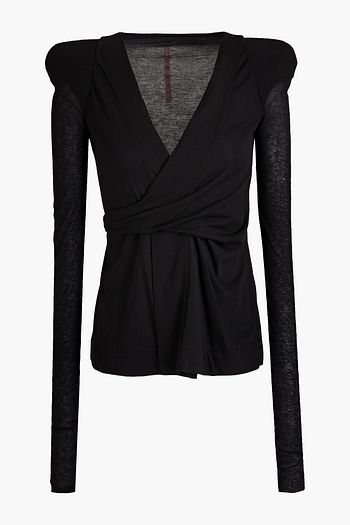 RICK OWENS LILIES Slub jersey wrap top