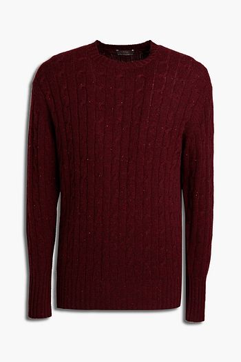 N.PEAL Thames Donegal cable-knit cashmere sweater