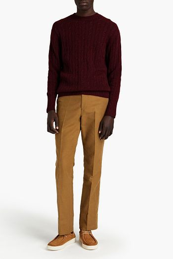 N.PEAL Thames Donegal cable-knit cashmere sweater