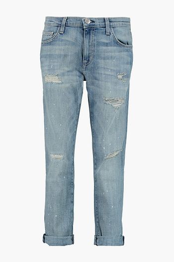 CURRENT/ELLIOTT Distressed low-rise boyfriend jeans