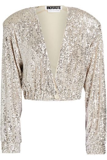ROTATE BIRGER CHRISTENSEN Judy cropped sequined mesh jacket