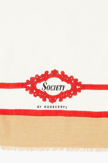 BURBERRY Printed cashmere-twill scarf