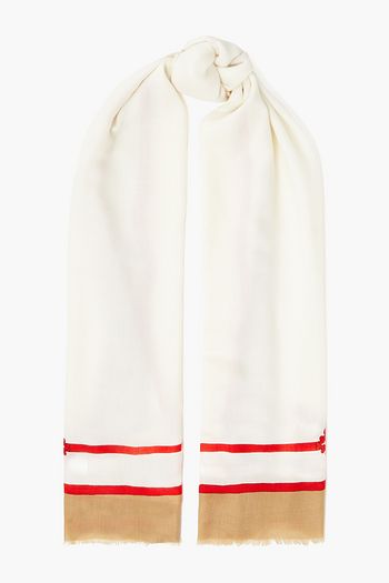 BURBERRY Printed cashmere-twill scarf
