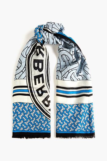 BURBERRY Printed wool and silk-blend gauze scarf