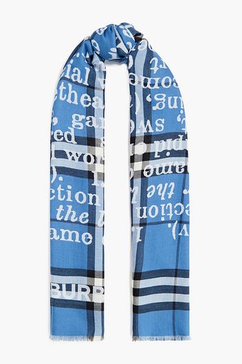 BURBERRY Printed cashmere-jacquard scarf