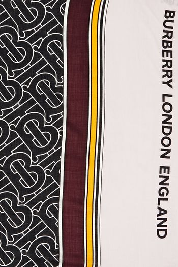 BURBERRY Logo-print cashmere-twill scarf