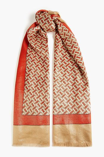 BURBERRY Schal aus einer Kaschmirmischung mit Metallic-Effekt und Logoprint