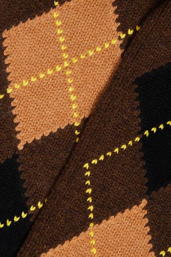 BURBERRY Argyle wool and cashmere-blend scarf