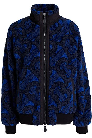 BURBERRY Shell-trimmed printed fleece jacket