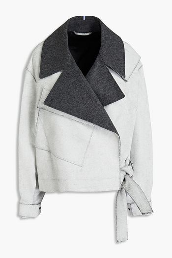 MCQ ALEXANDER MCQUEEN Double-breasted coated wool-blend felt biker jacket