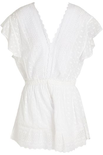 ISABEL MARANT ÉTOILE Ruffled broderie anglaise cotton playsuit