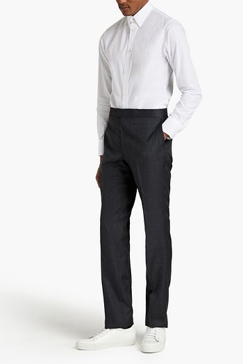 THE ROW Isaac slim-fit mélange wool-blend pants