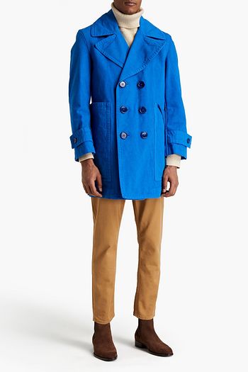 BURBERRY Double-breasetd cotton-canvas jacket