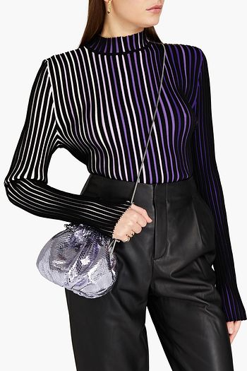 MARC JACOBS Metallic snake-effect leather shoulder bag
