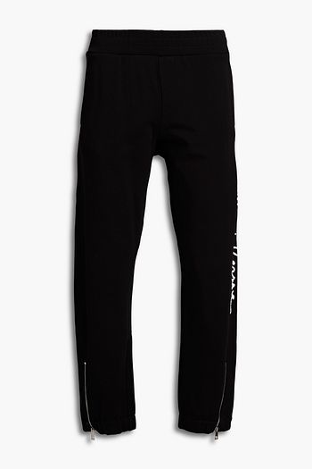 VERSACE Jacquard-trimmed French cotton-terry sweatpants