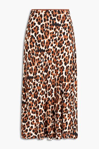 SAMSØE Φ SAMSØE Midirock aus Crêpe mit Leopardenprint