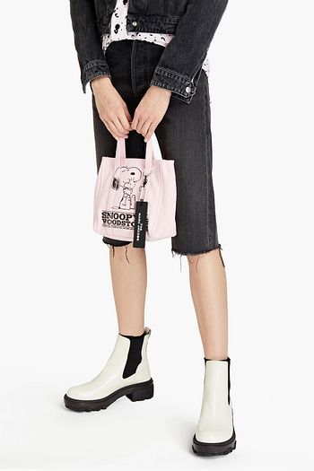 MARC JACOBS Printed cotton and linen-blend canvas tote
