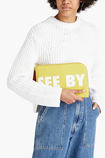 SEE BY CHLOÉ Logo-print leather pouch