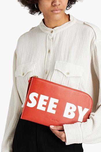 SEE BY CHLOÉ Logo-print leather pouch