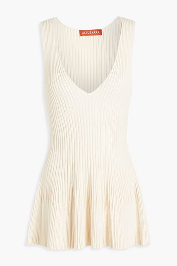 ALTUZARRA Janice ribbed-knit peplum top