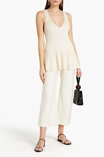 ALTUZARRA Janice ribbed-knit peplum top