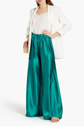 ROBERTO CAVALLI Silk-blend satin wide-leg pants