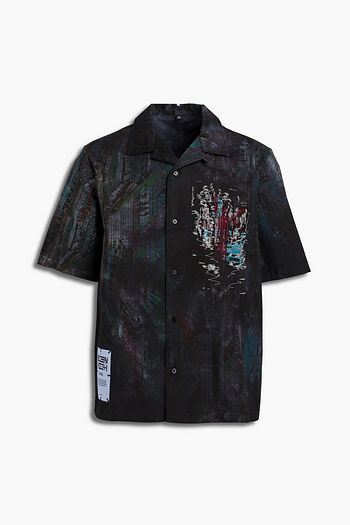 MCQ ALEXANDER MCQUEEN Embroidered printed stretch-cotton twill shirt